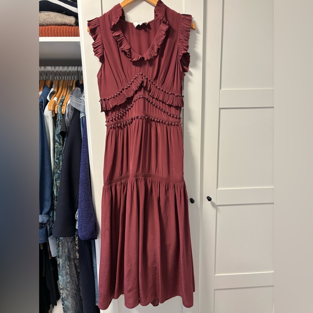 Sea New York pink/Red Ruched Midi dress